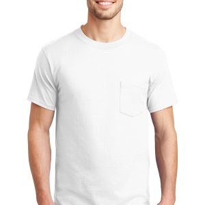 Hanes Beefy-T - 100% Cotton T-Shirt with Pocket. 5190