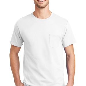 Hanes - Authentic 100%  Cotton T-Shirt with Pocket.  5590