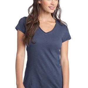 CLOSEOUT District Juniors Slub V-Neck Tee. DT240