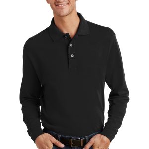 CLOSEOUTPort Authority Long Sleeve Heavyweight Cotton Pique Polo. K320