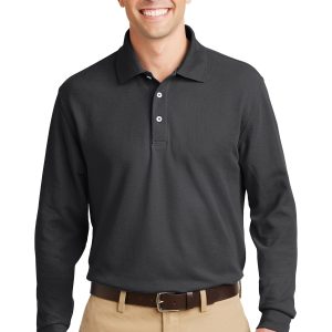 DISCONTINUED Port Authority Long Sleeve EZCotton Pique Polo. K800LS