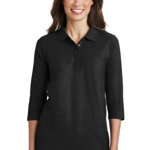 Port Authority Ladies Silk Touch 3/4-Sleeve Polo. L562