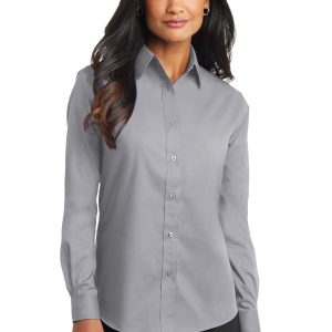 CLOSEOUT Port Authority Ladies Long Sleeve Value Poplin Shirt. L632
