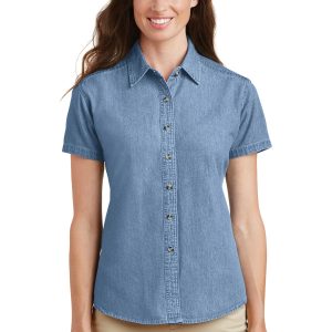 Port & Company - Ladies Short Sleeve Value Denim Shirt.  LSP11