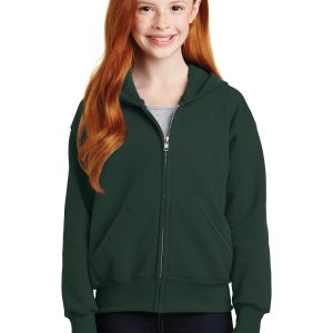 DISCONTINUED Hanes - Youth EcoSmart Full-Zip Hooded Sweatshirt. P480