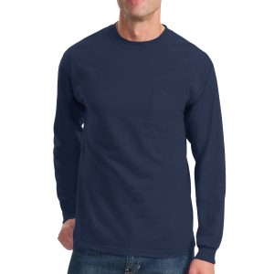 Port & Company - Long Sleeve Essential Pocket Tee.  PC61LSP