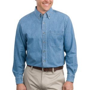 Port Authority Long Sleeve Denim Shirt. S600