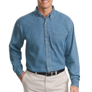 Port Authority Tall Long Sleeve Denim Shirt. TLS600