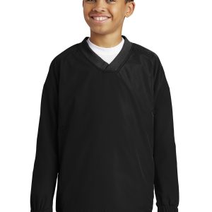 Sport-Tek Youth V-Neck Raglan Wind Shirt. YST72